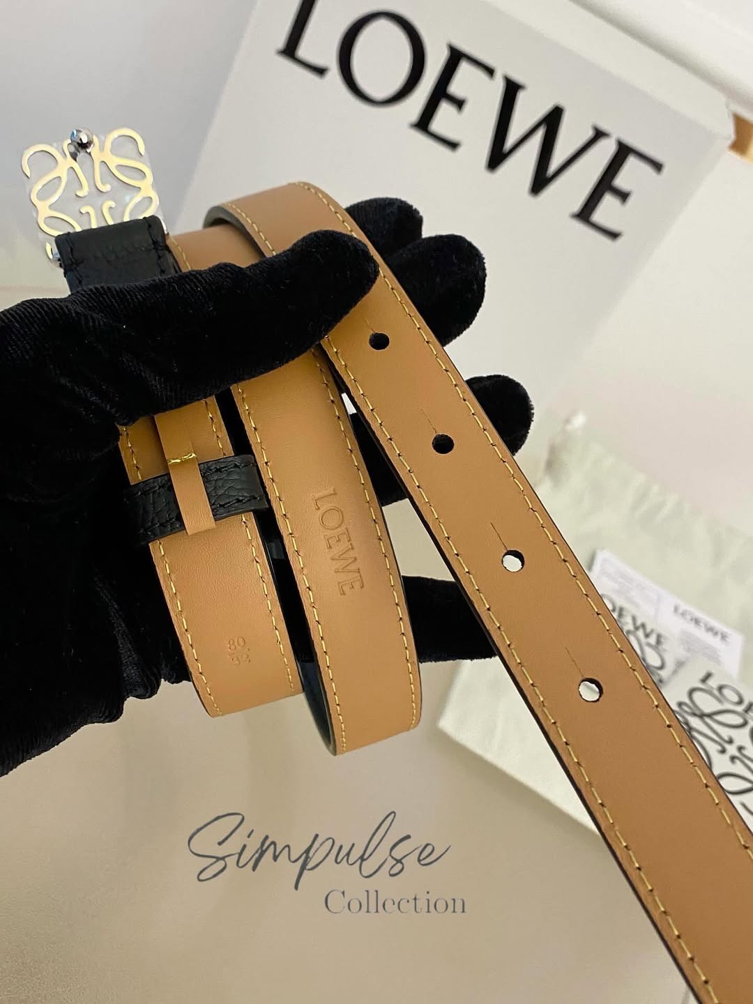 LOEWE Anagram Logo Buckle Belt SHW