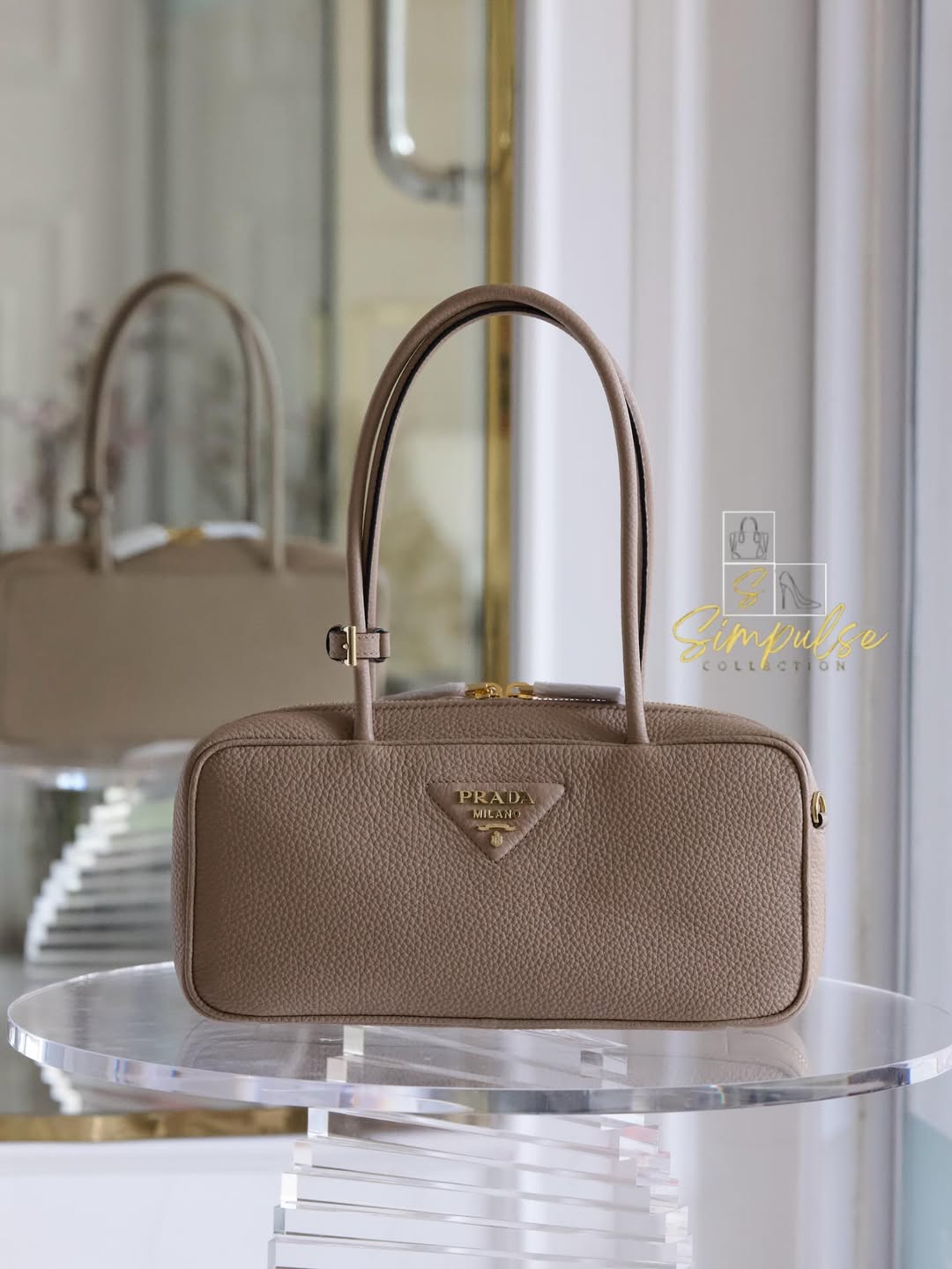 PRADA Medium Top Handle Leather Bag