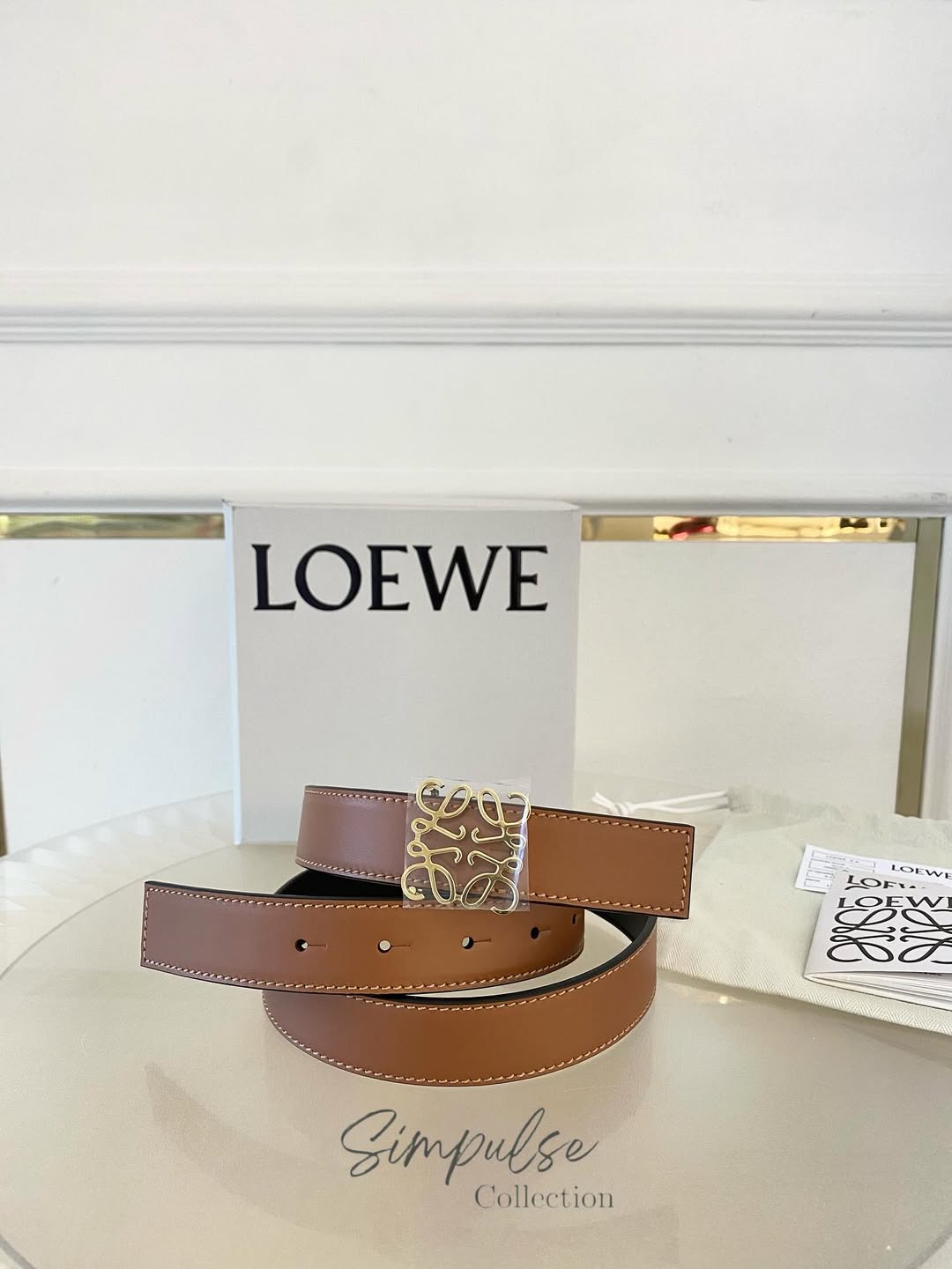 LOEWE Anagram Reversible Smooth Calf Leather Belt