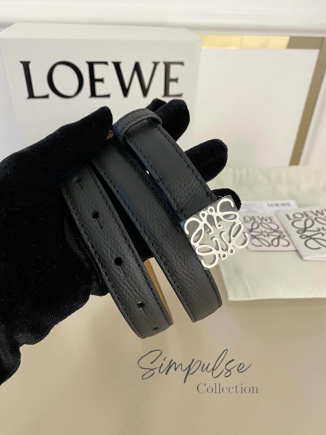 LOEWE Anagram Logo Buckle Belt SHW