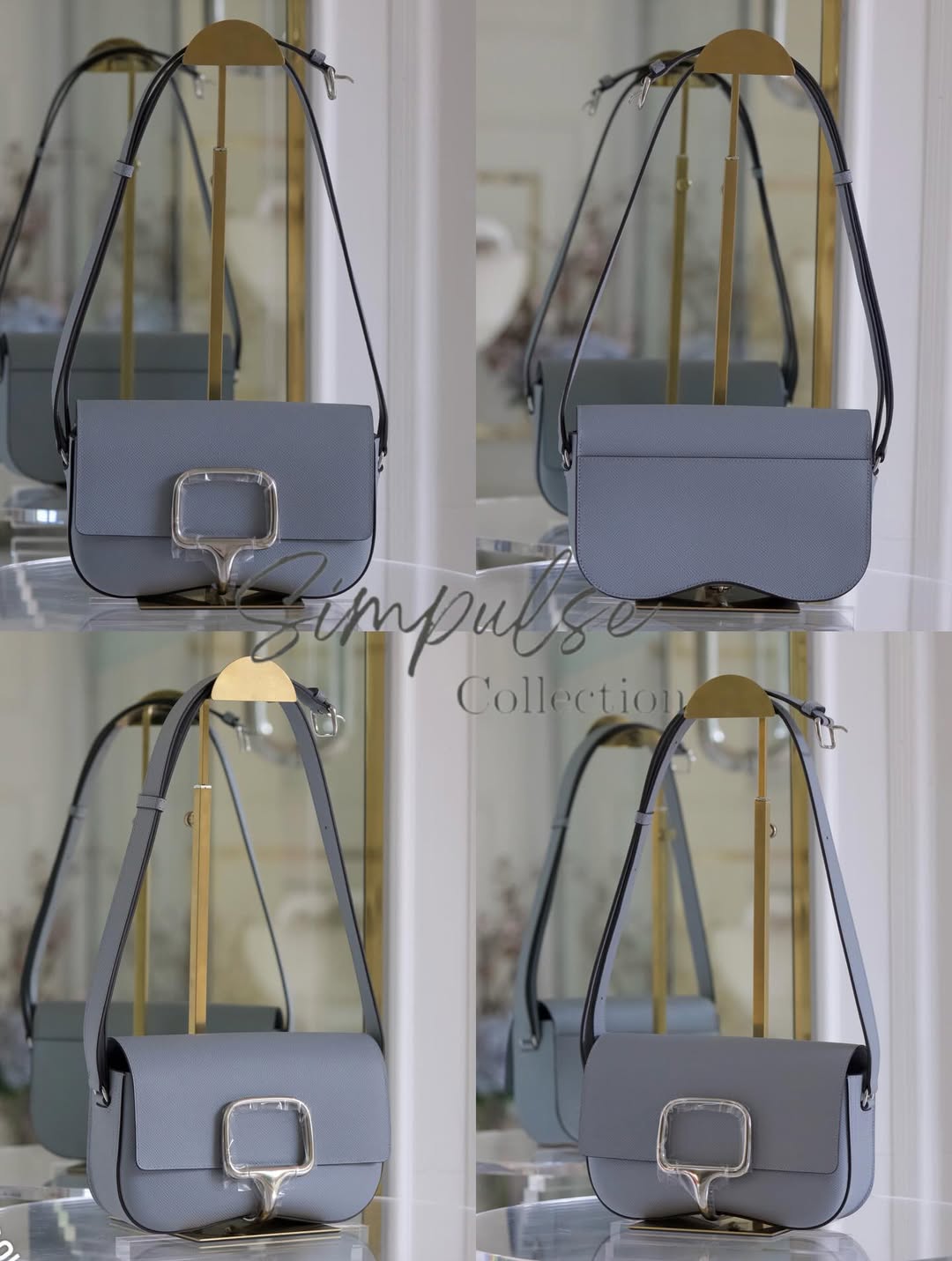 HERMES Della Cavalleria Elan Gris Pale Epsom PHW