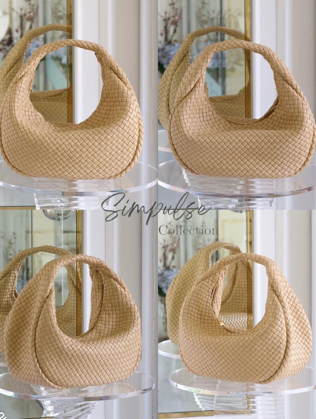 BOTTEGA VENETA Intercciato Leather Moon Hobo Bag Large