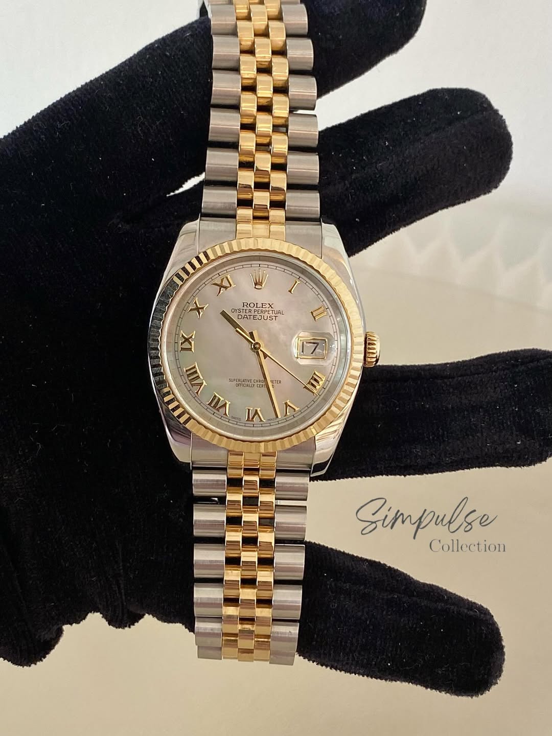 ROLEX Datejust 36mm Two Tone YG MOP Dial