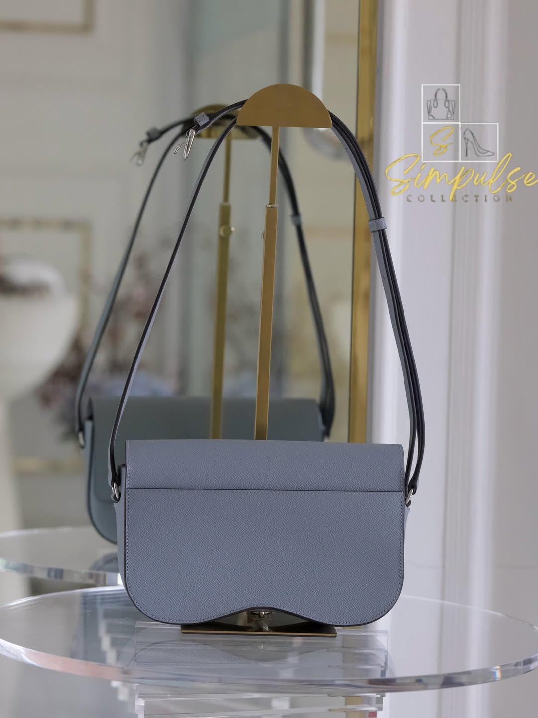 HERMES Della Cavalleria Elan Gris Pale Epsom PHW