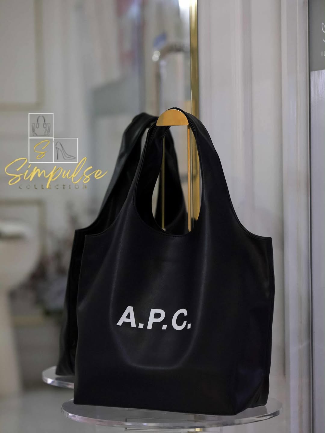 A.P.C Ninon Medium Black Tote Bag