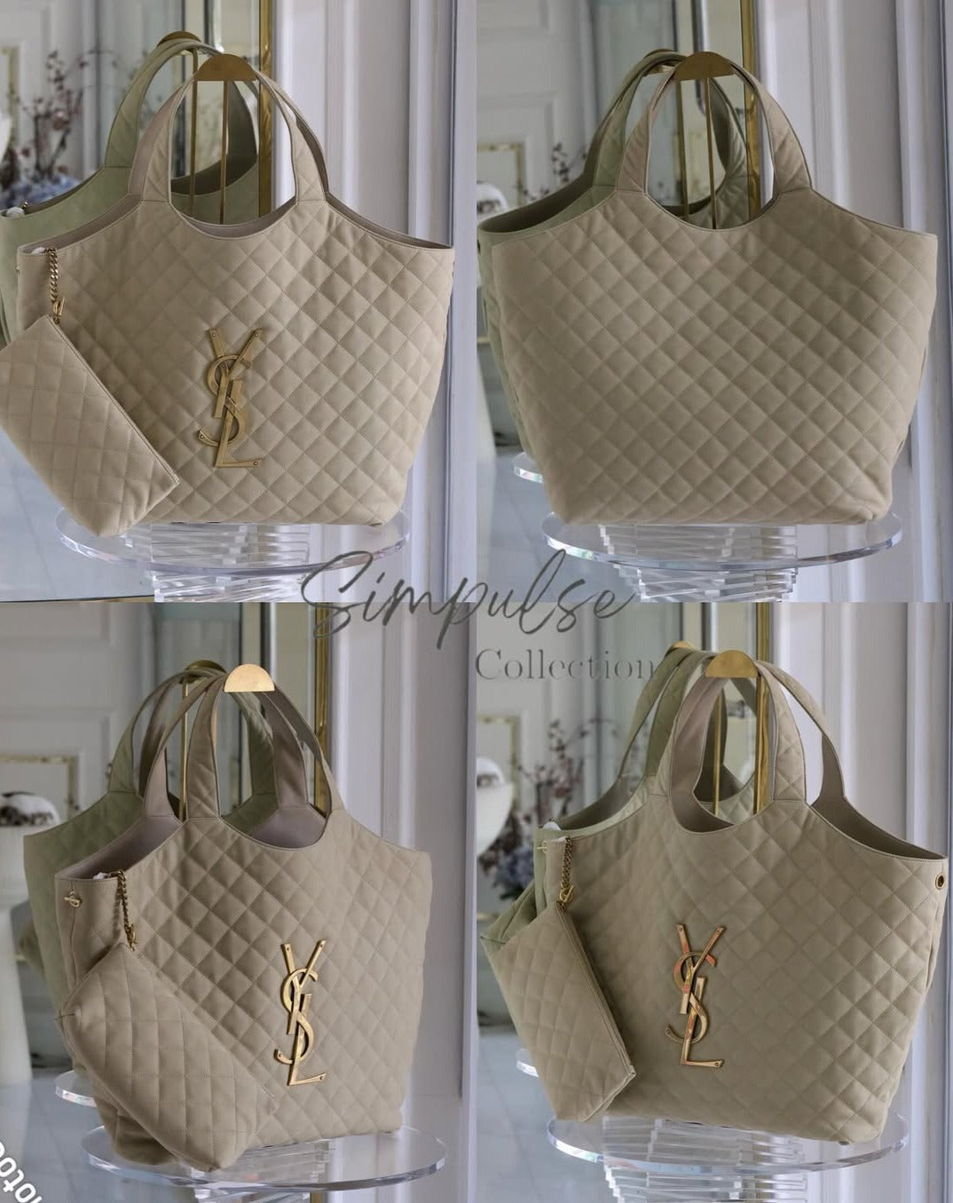 YVES SAINT LAURENT Icare Maxi Quilted Nubuck Suede