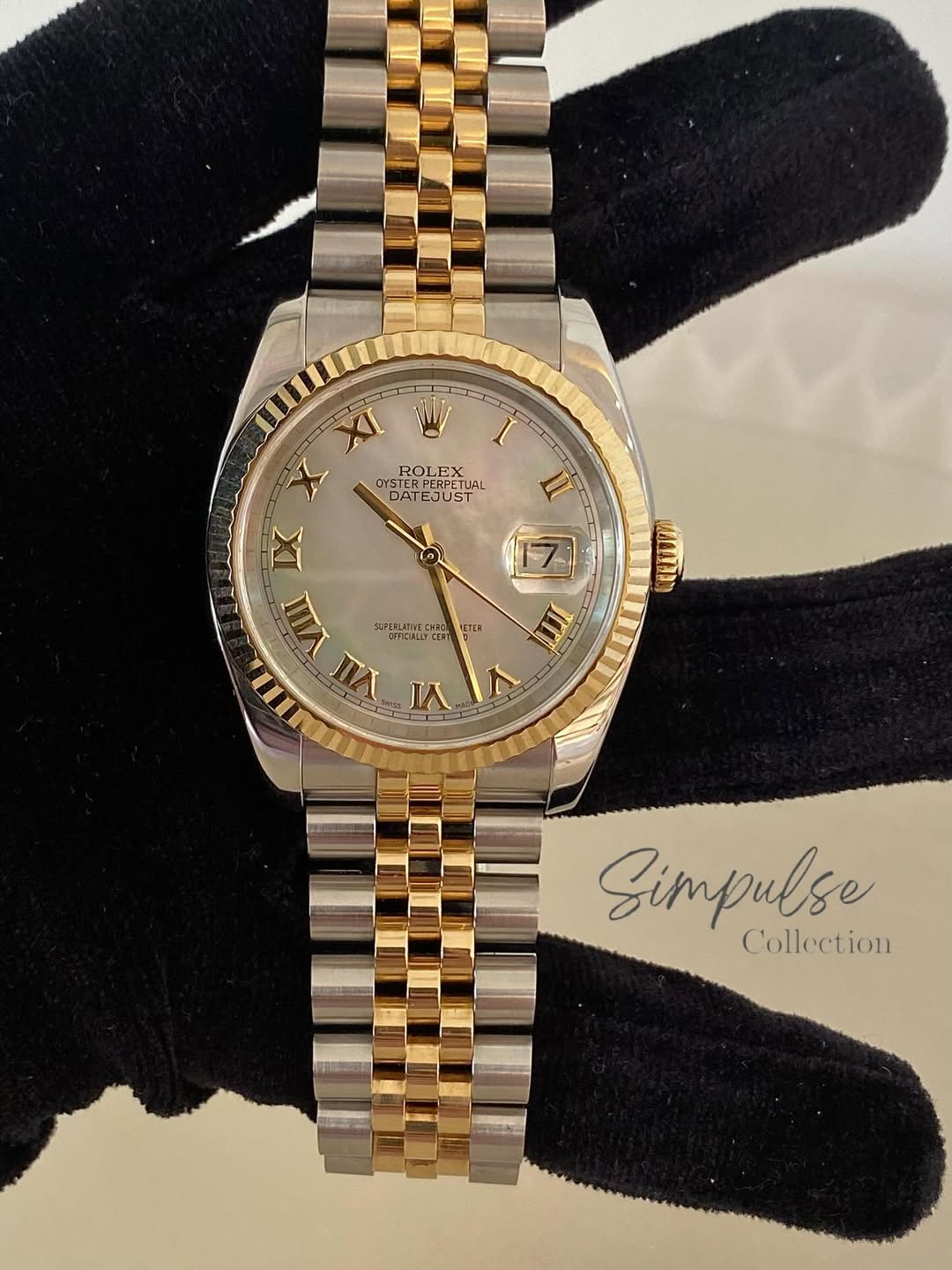 ROLEX Datejust 36mm Two Tone YG MOP Dial