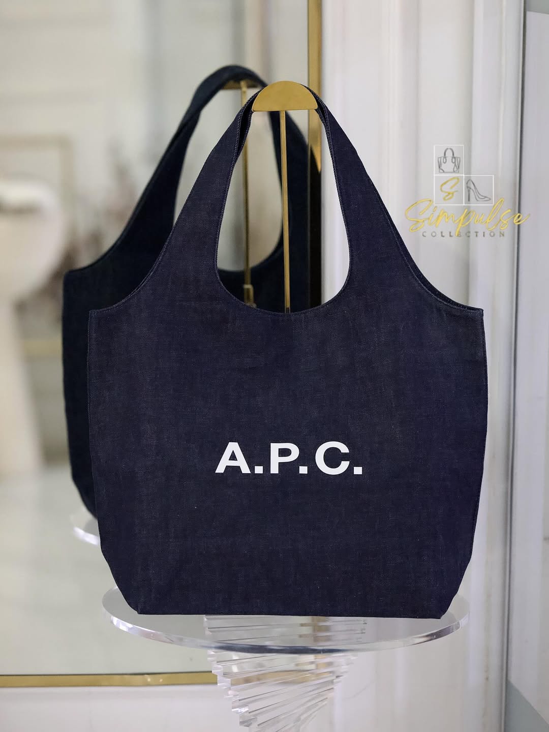 A.P.C Ninon Medium Denim Tote Bag