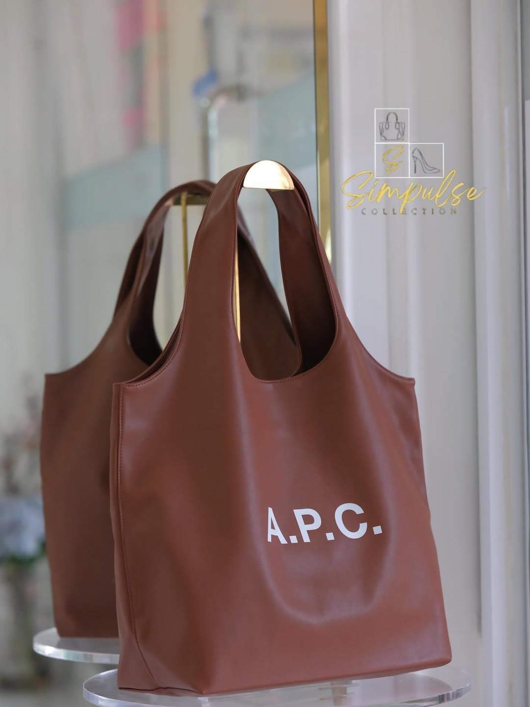 A.P.C Ninon Medium Brown Tote Bag
