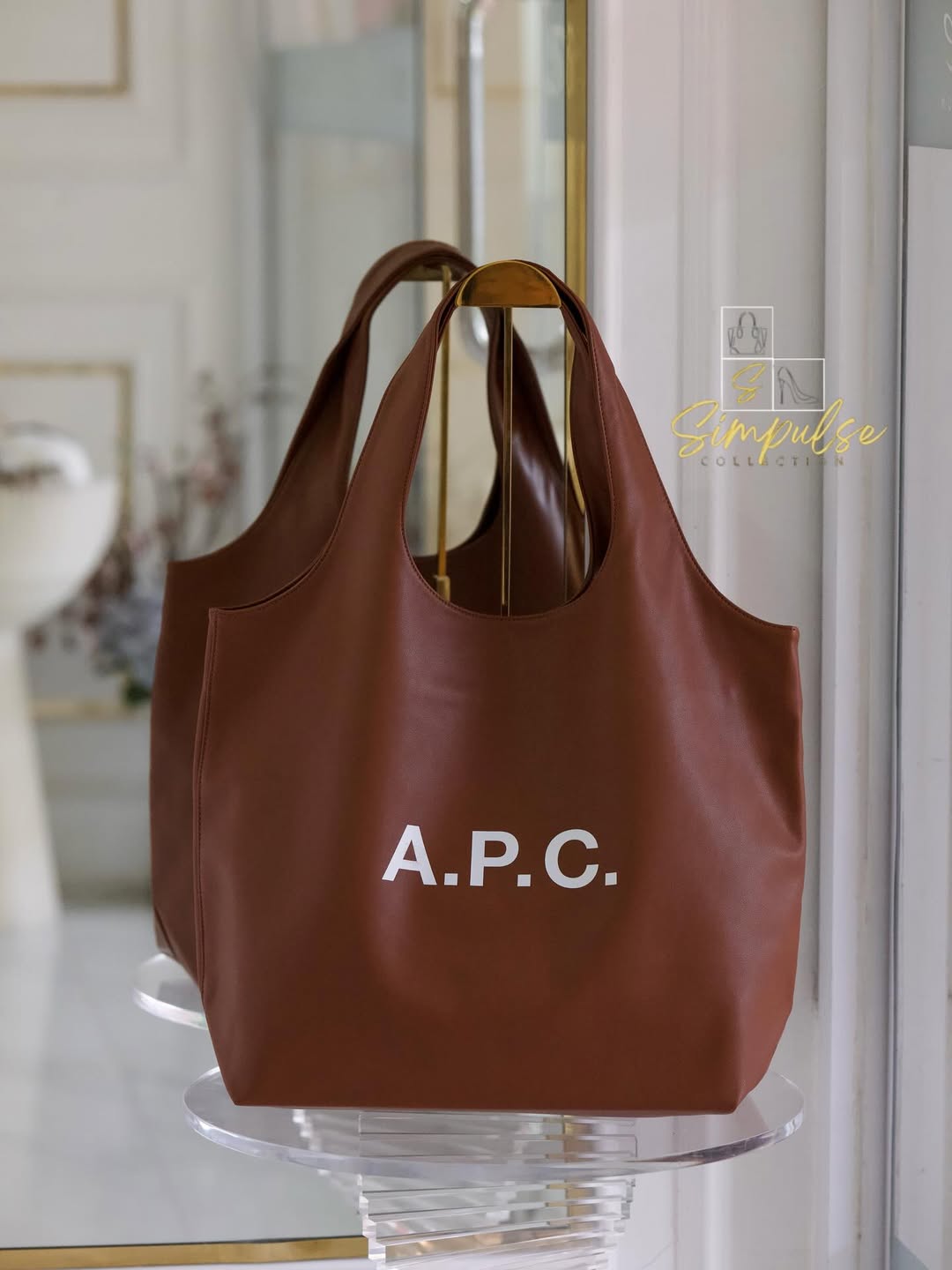 A.P.C Ninon Medium Brown Tote Bag