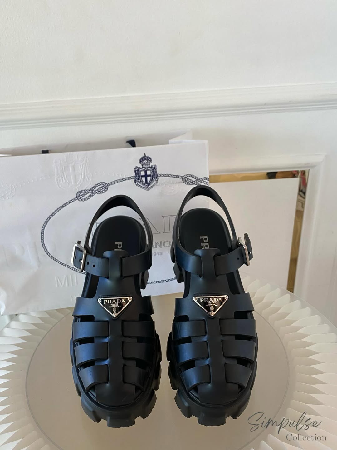 Prada Monolith Rubber Caged Platform Sandal