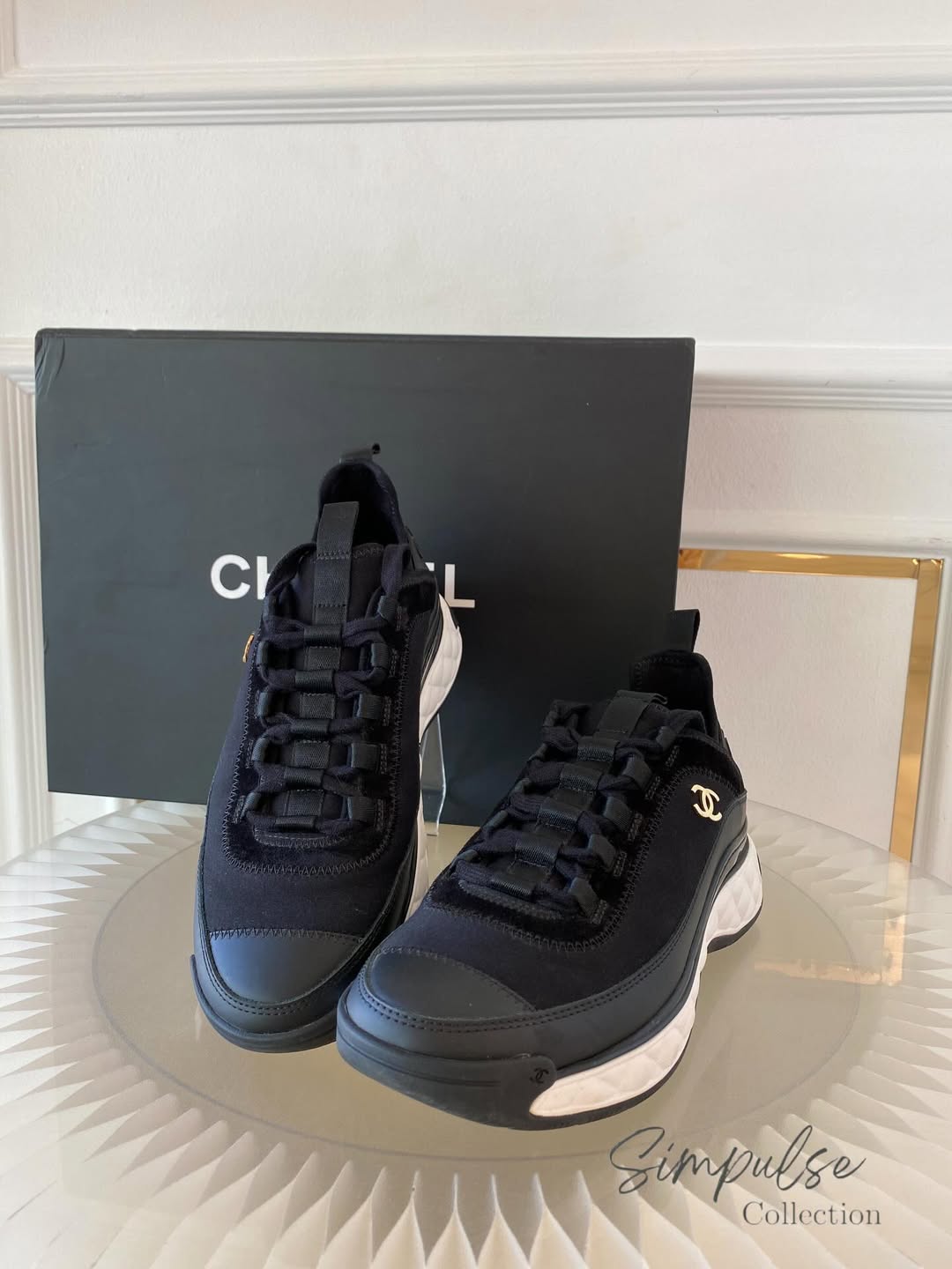 Chanel Cc Black Trail Sneakers
