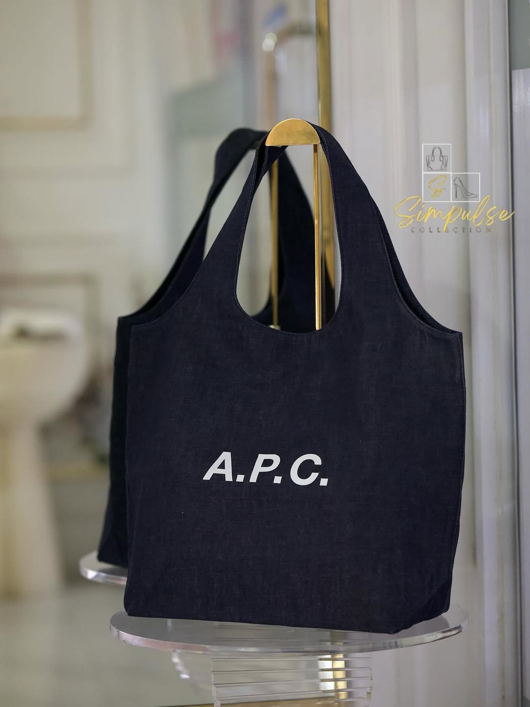 A.P.C Ninon Medium Denim Tote Bag