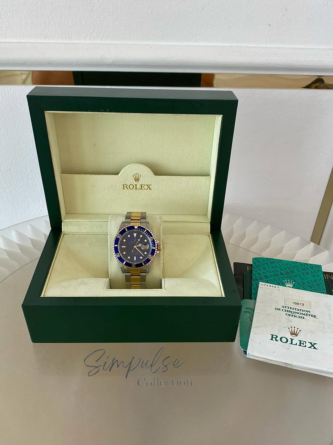 ROLEX Submariner Date "Bluesy" Royal Blue Dial w/ Oyster Steel Two Tone YG