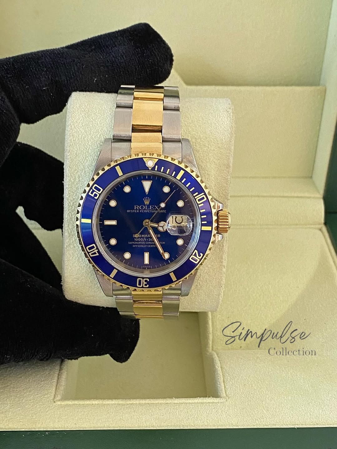ROLEX Submariner Date "Bluesy" Royal Blue Dial w/ Oyster Steel Two Tone YG