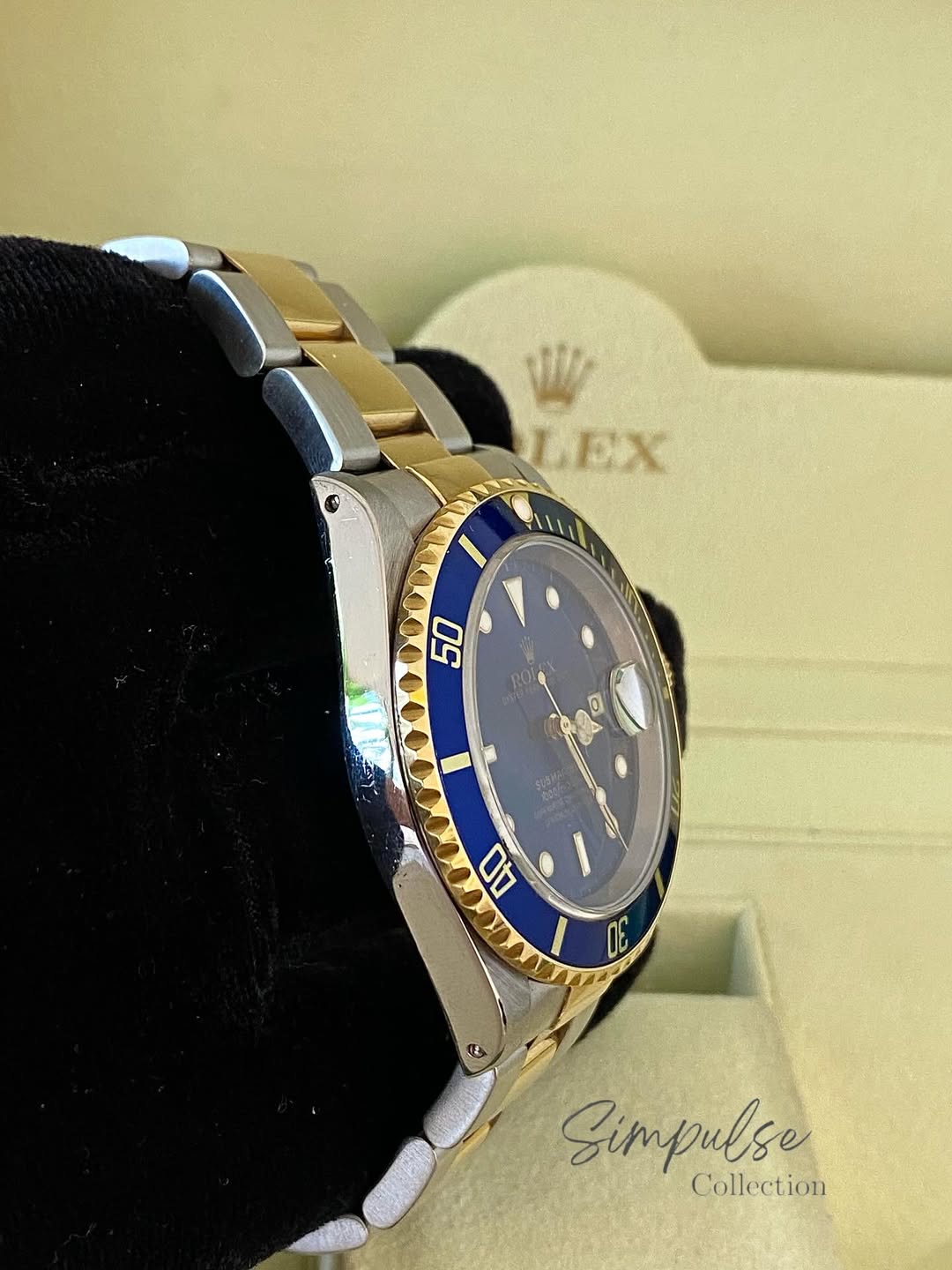 ROLEX Submariner Date "Bluesy" Royal Blue Dial w/ Oyster Steel Two Tone YG