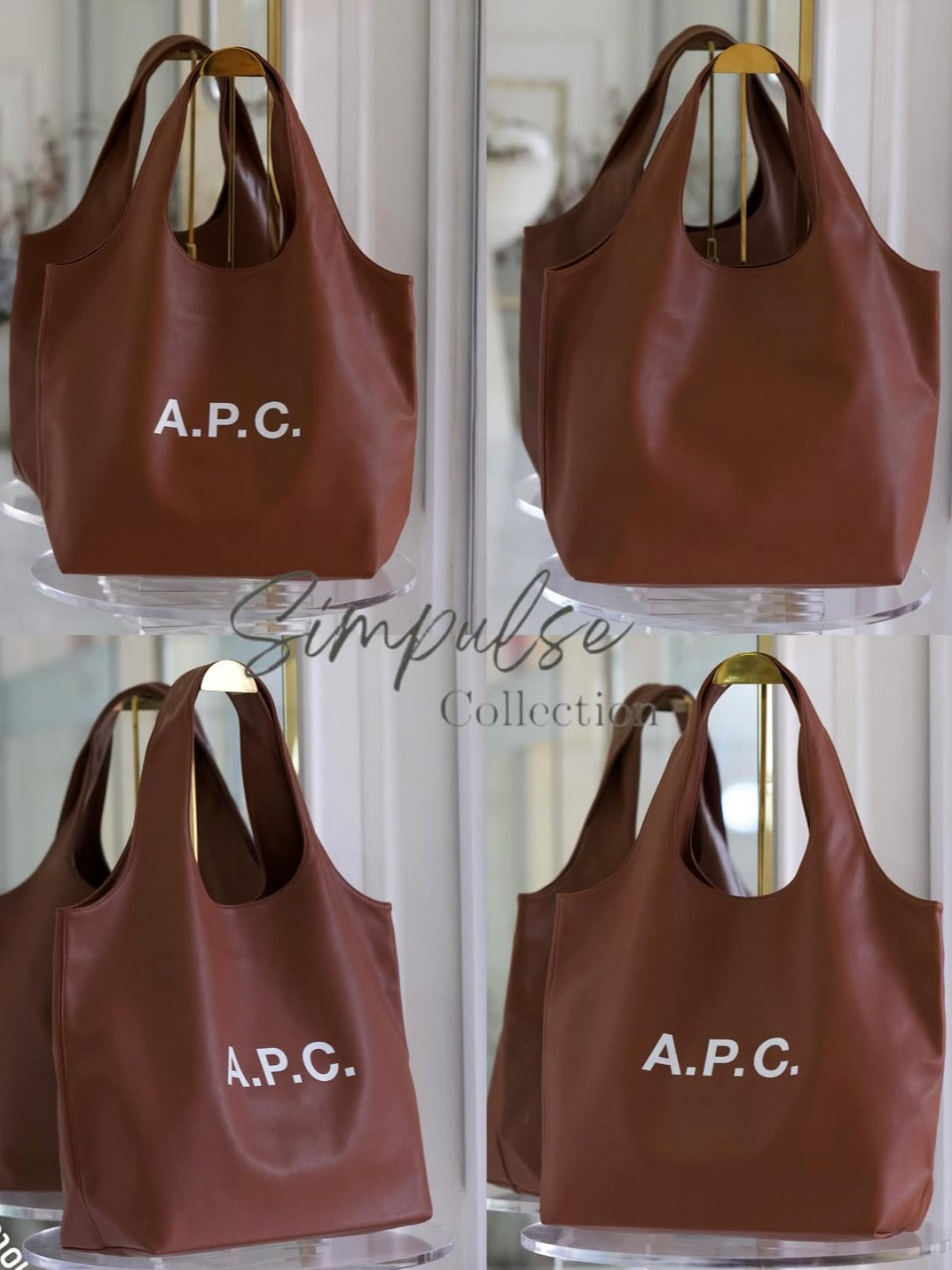 A.P.C Ninon Medium Brown Tote Bag