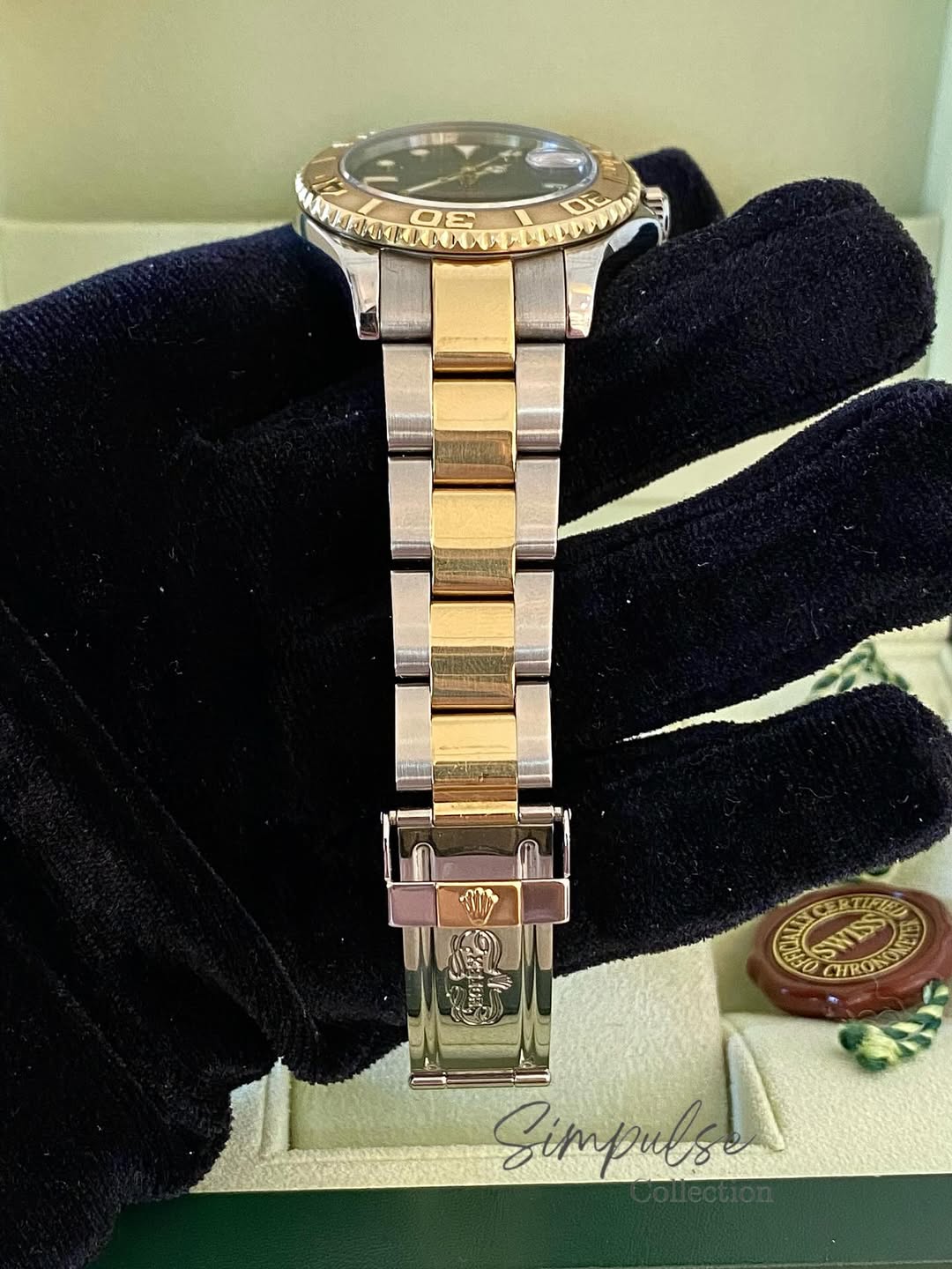 ROLEX Yachtmaster 35mm Two Tone YG w/ Blue Dial