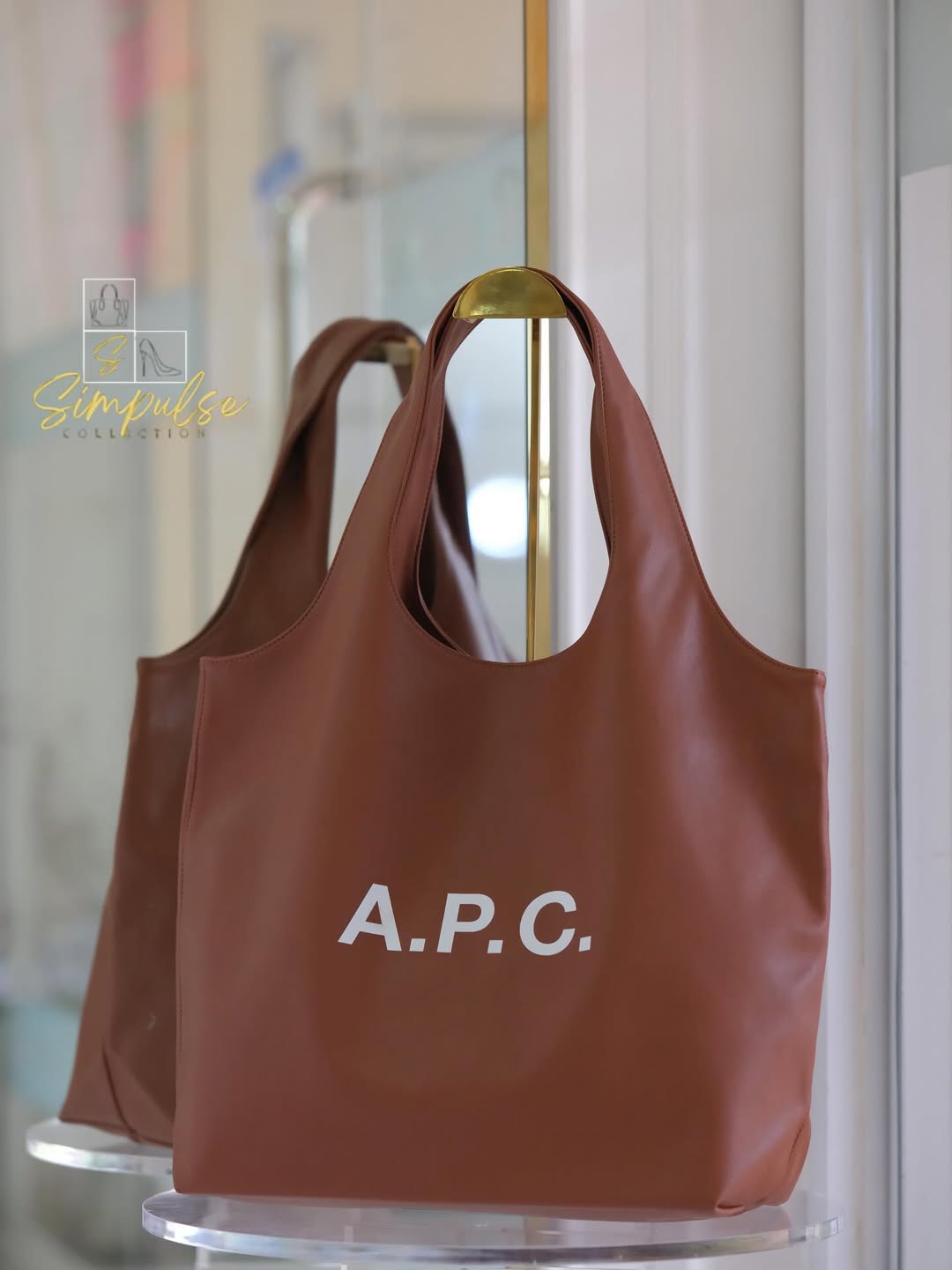 A.P.C Ninon Medium Brown Tote Bag
