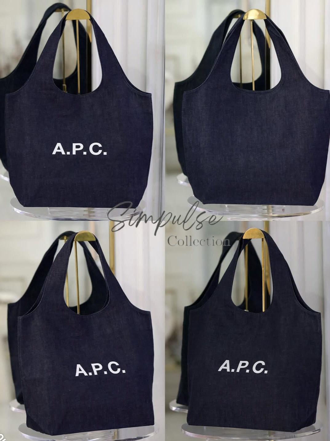 A.P.C Ninon Medium Denim Tote Bag