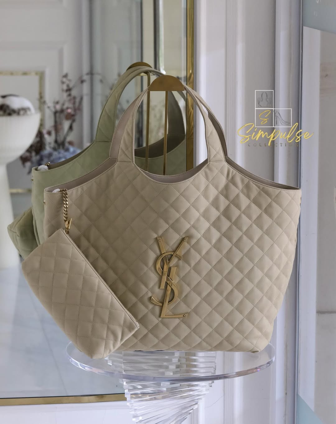 YVES SAINT LAURENT Icare Maxi Quilted Nubuck Suede