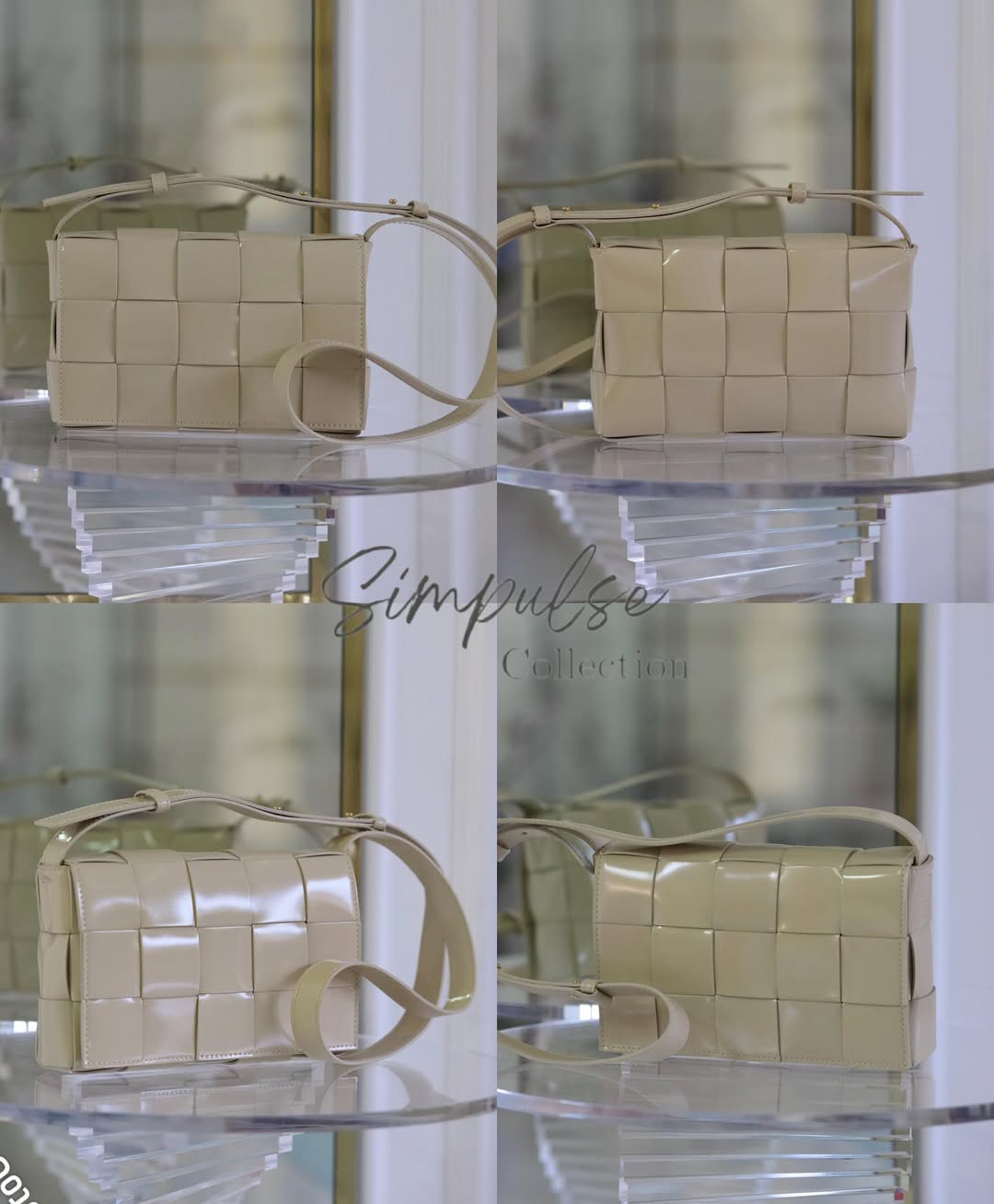 BOTTEGA VENETA Cassette Beige in Leather Bag