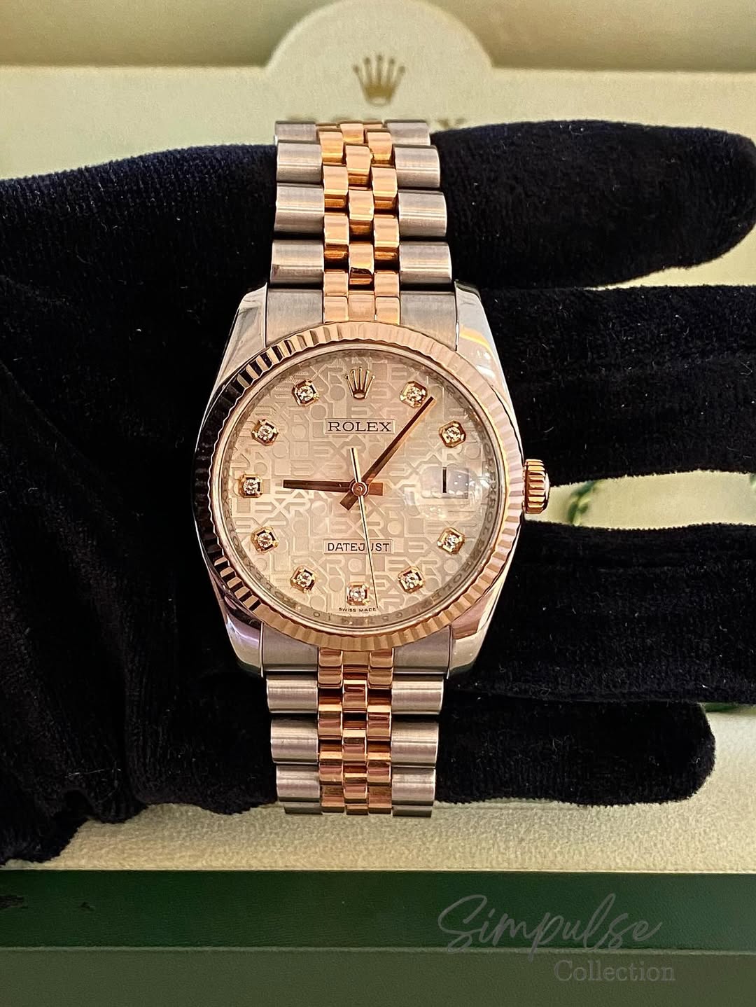 ROLEX Datejust 36mm Two Tone RG Anniversary Dial w/ DiA