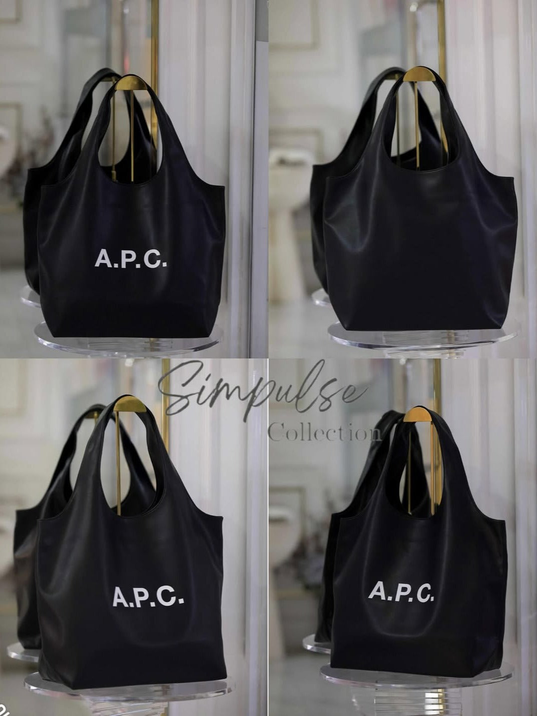 A.P.C Ninon Medium Black Tote Bag