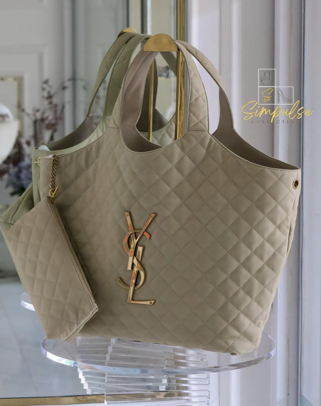 YVES SAINT LAURENT Icare Maxi Quilted Nubuck Suede