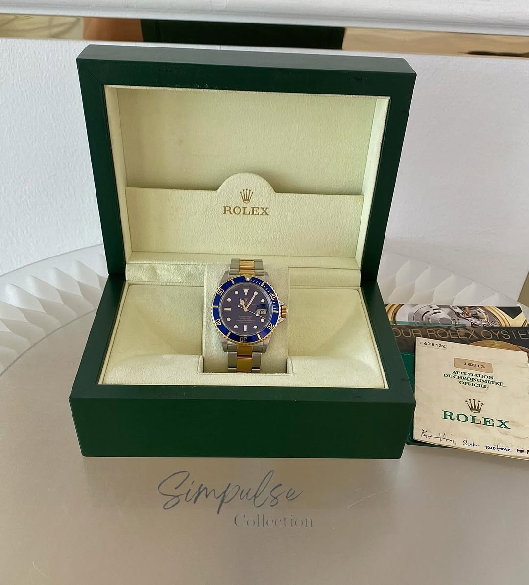 ROLEX Submariner Date "Bluesy" Royal Blue Dial w/ Oyster Steel Two Tone YG