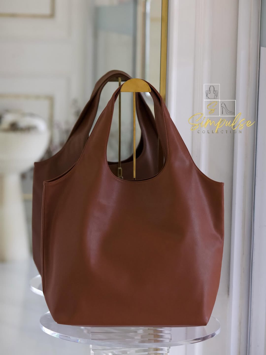 A.P.C Ninon Medium Brown Tote Bag