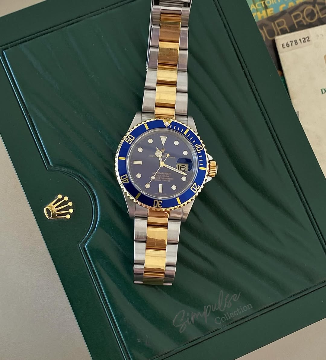 ROLEX Submariner Date "Bluesy" Royal Blue Dial w/ Oyster Steel Two Tone YG
