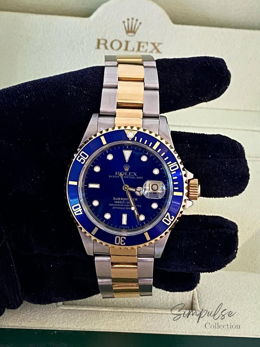 ROLEX Submariner Date "Bluesy" Royal Blue Dial w/ Oyster Steel Two Tone YG