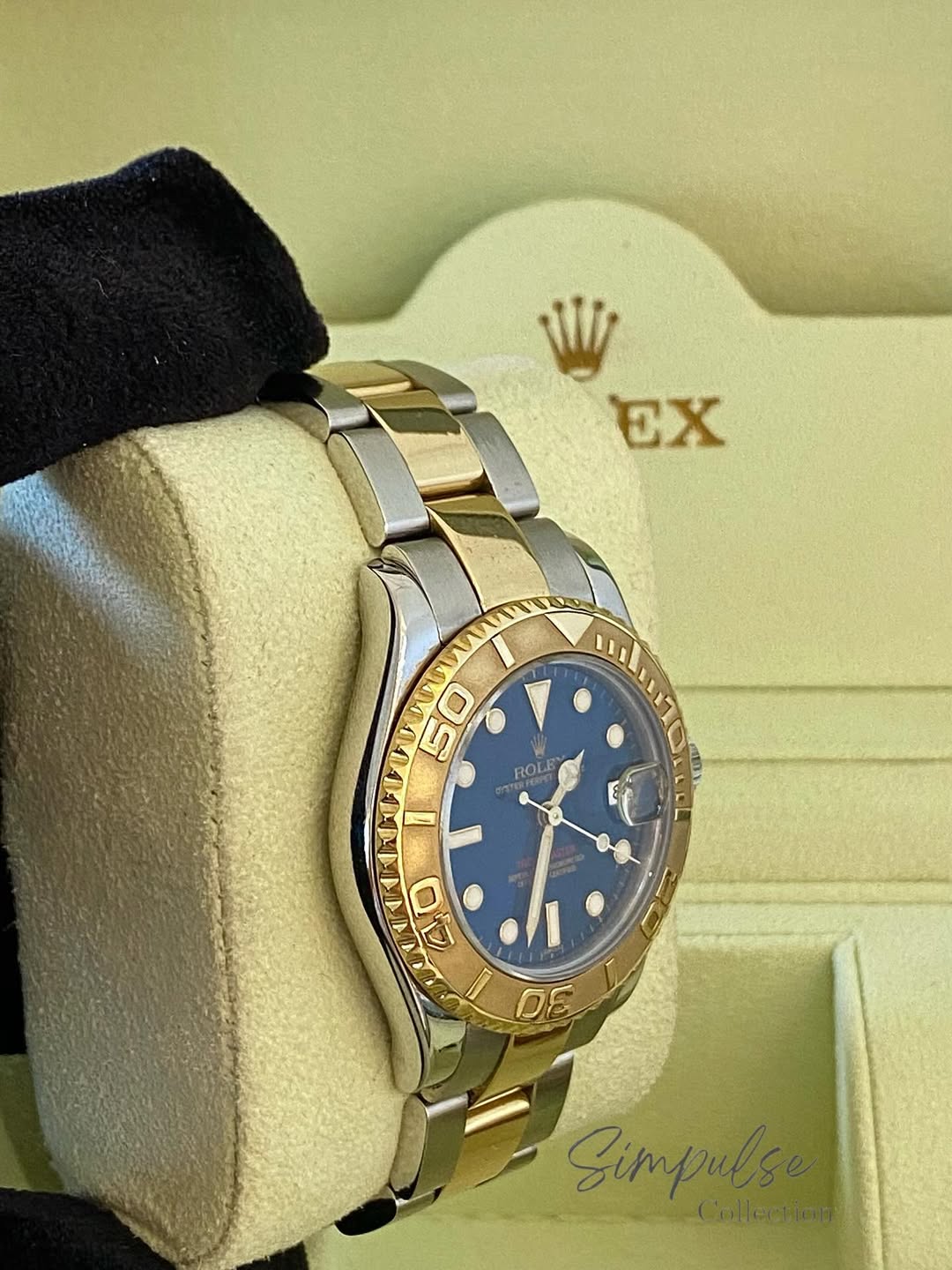 ROLEX Yachtmaster 35mm Two Tone YG w/ Blue Dial