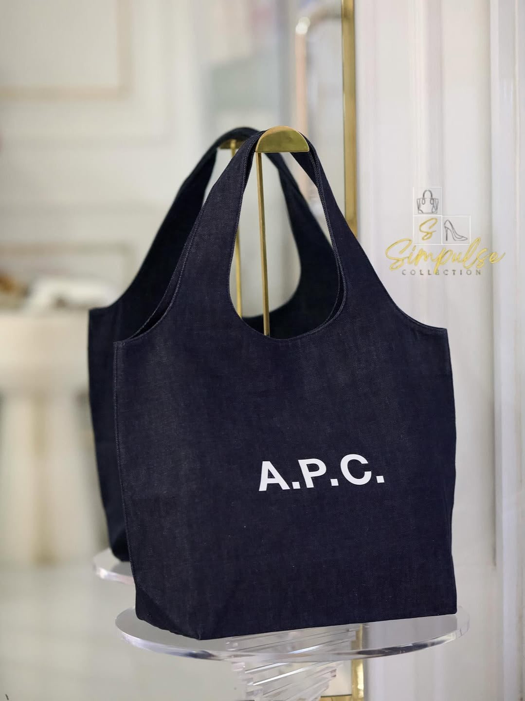 A.P.C Ninon Medium Denim Tote Bag