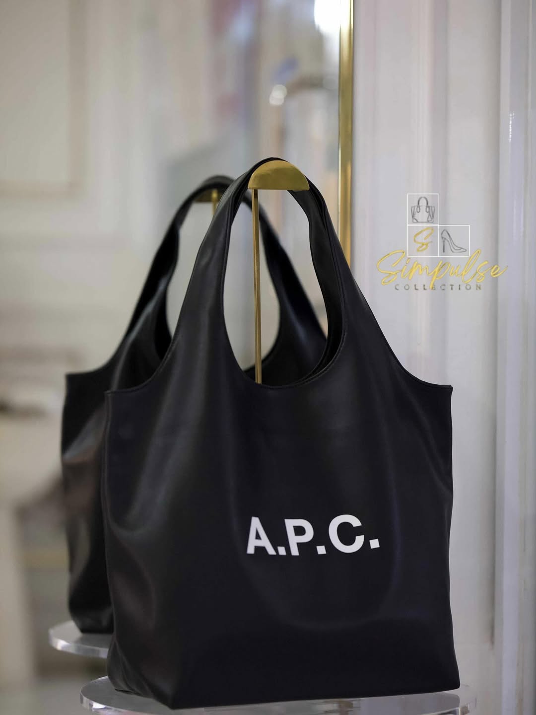 A.P.C Ninon Medium Black Tote Bag
