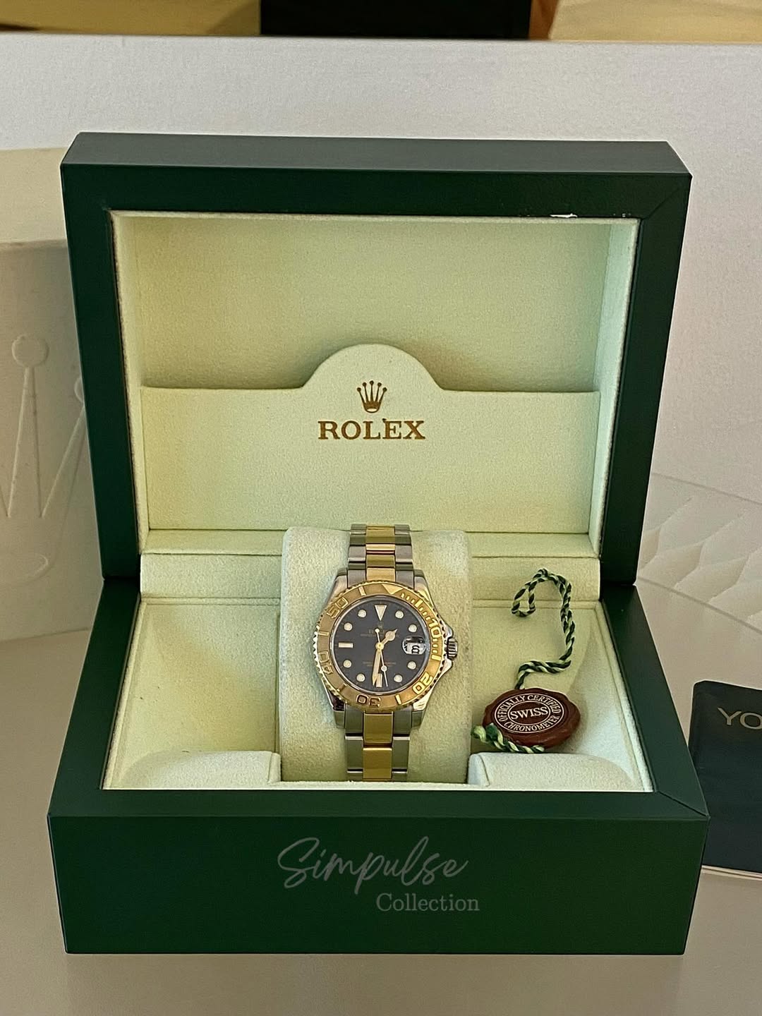 ROLEX Yachtmaster 35mm Two Tone YG w/ Blue Dial