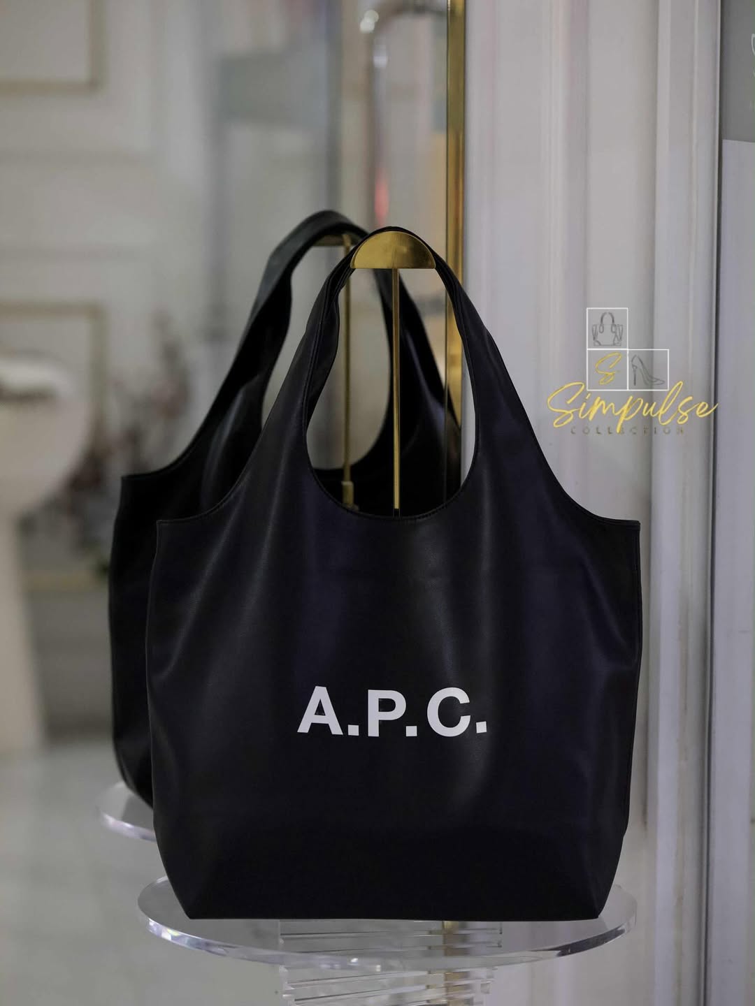 A.P.C Ninon Medium Black Tote Bag