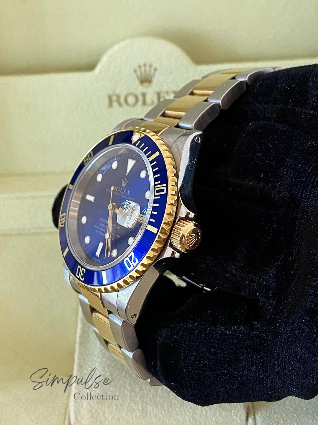 ROLEX Submariner Date "Bluesy" Royal Blue Dial w/ Oyster Steel Two Tone YG