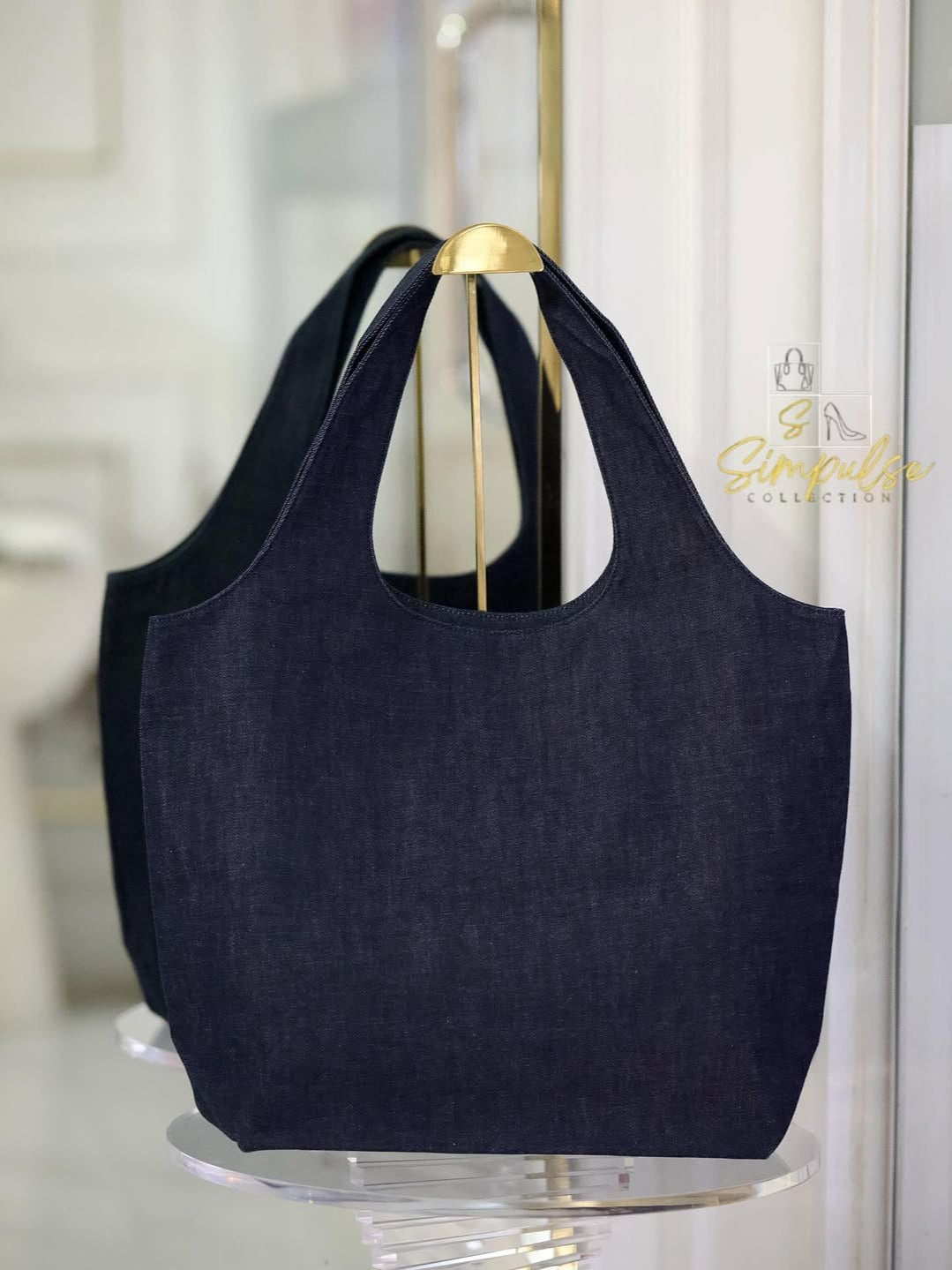 A.P.C Ninon Medium Denim Tote Bag