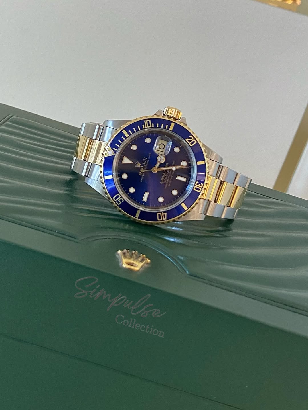 ROLEX Submariner Date "Bluesy" Royal Blue Dial w/ Oyster Steel Two Tone YG