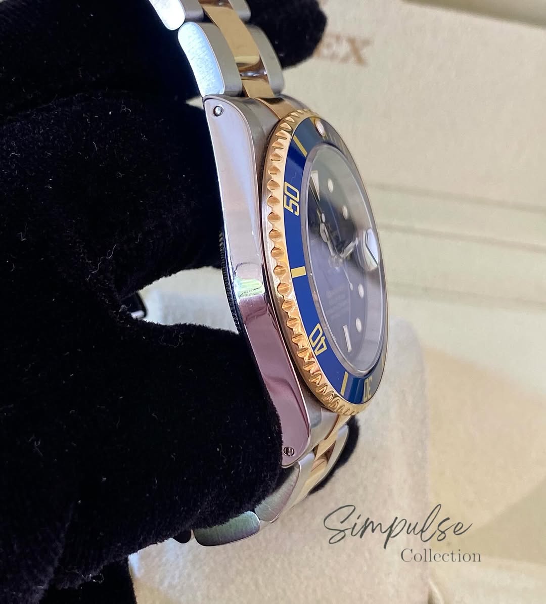 ROLEX Submariner Date "Bluesy" Royal Blue Dial w/ Oyster Steel Two Tone YG