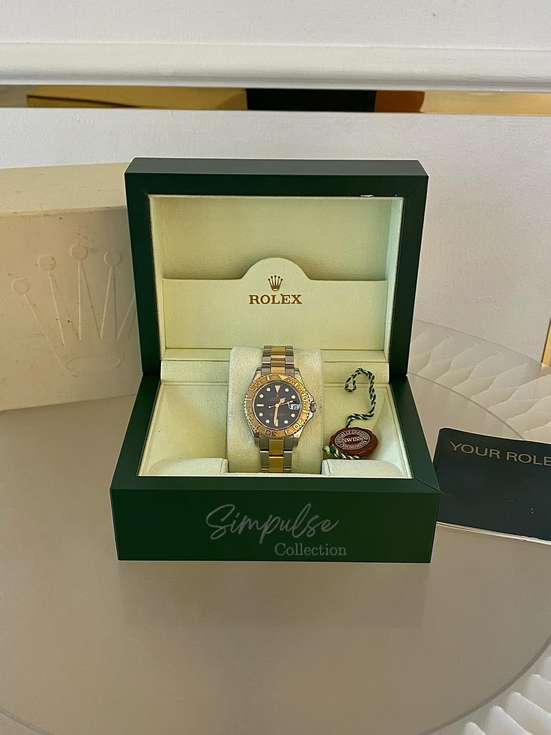 ROLEX Yachtmaster 35mm Two Tone YG w/ Blue Dial