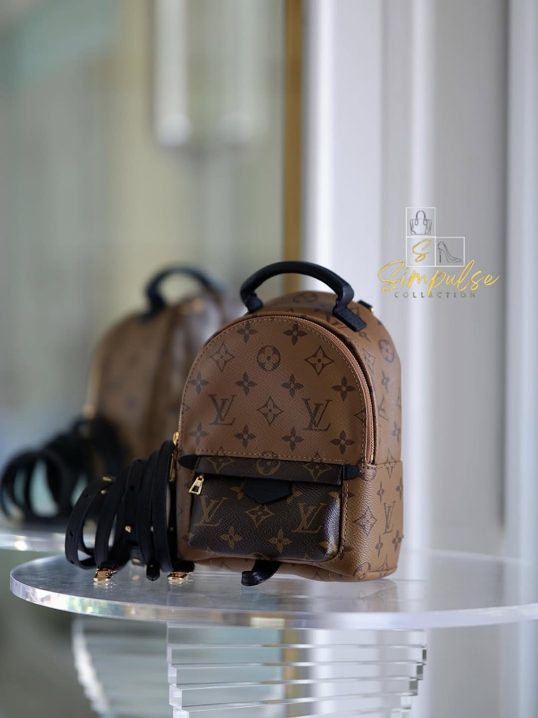 LOUIS VUITTON Mini Palmspring Mono Reverse Mini Backpack