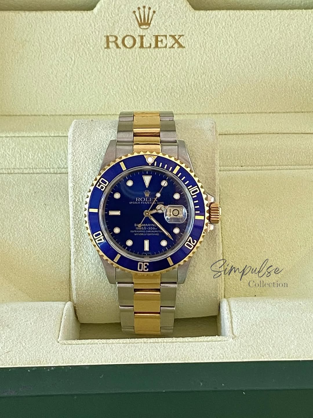 ROLEX Submariner Date "Bluesy" Royal Blue Dial w/ Oyster Steel Two Tone YG