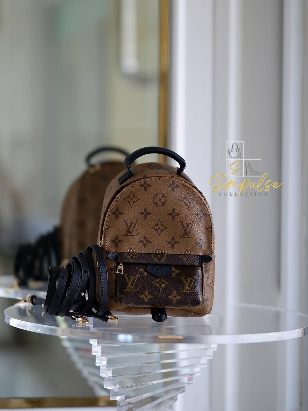LOUIS VUITTON Mini Palmspring Mono Reverse Mini Backpack