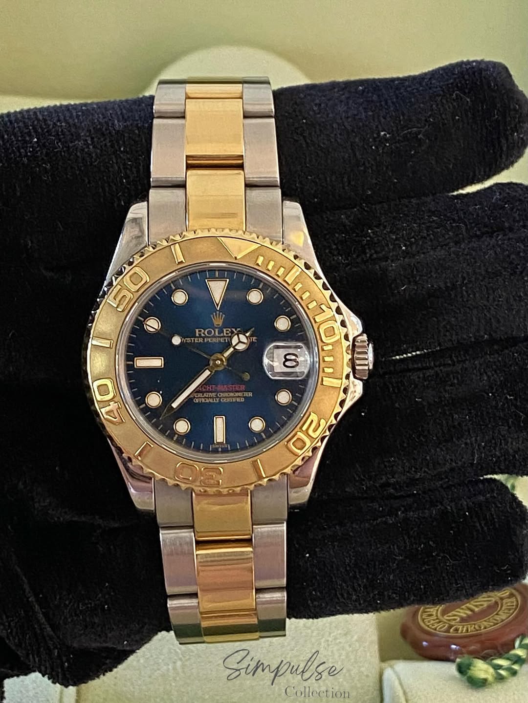 ROLEX Yachtmaster 35mm Two Tone YG w/ Blue Dial