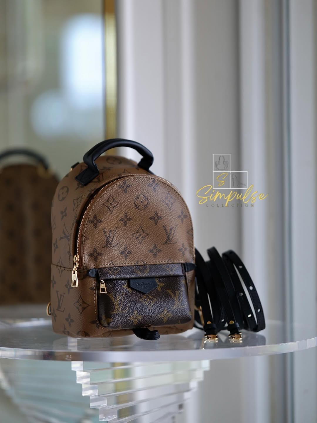 LOUIS VUITTON Mini Palmspring Mono Reverse Mini Backpack