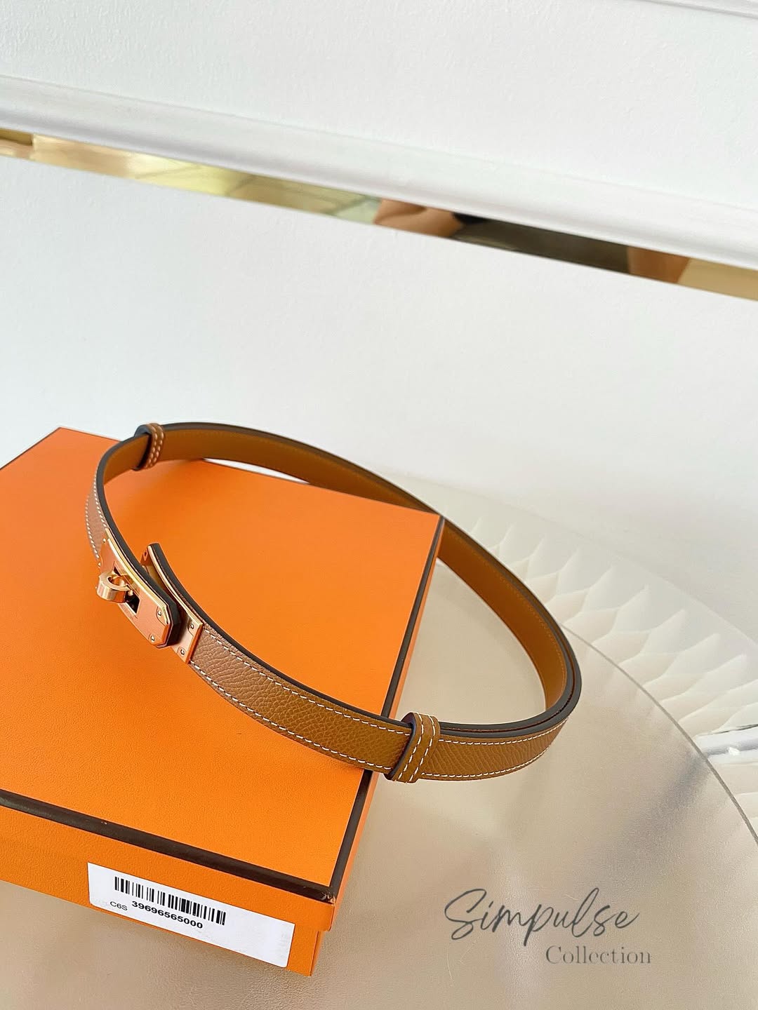 HERMES Kelly 18 Belt in Gold Epsom