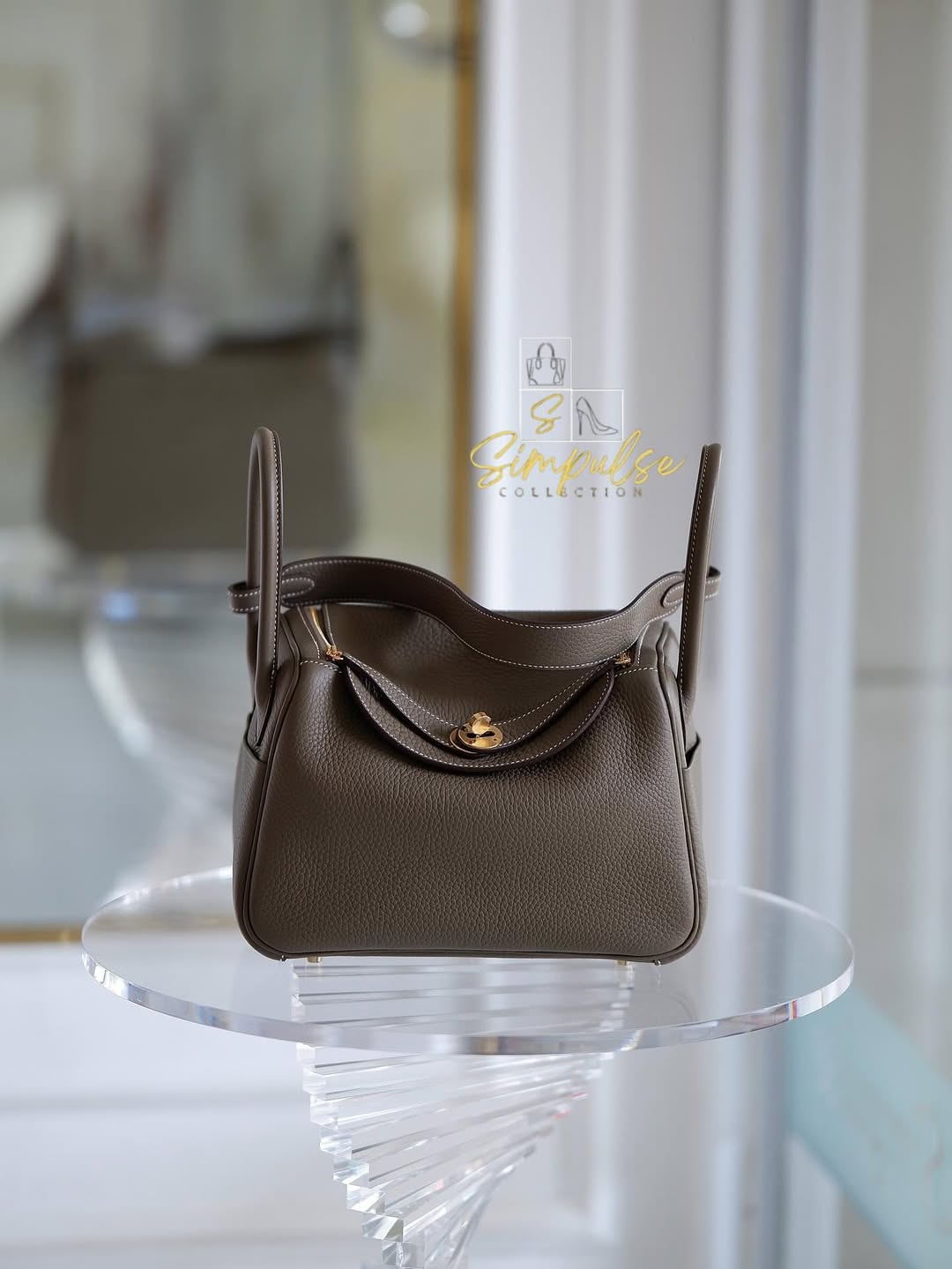 HERMES Lindy 26 Etoupe GHW